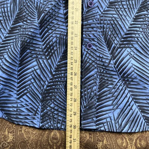 MBX Premium Goods Hawaiian Button Up Shirt Mens XL Blue Floral Beach NWT - Picture 8 of 10